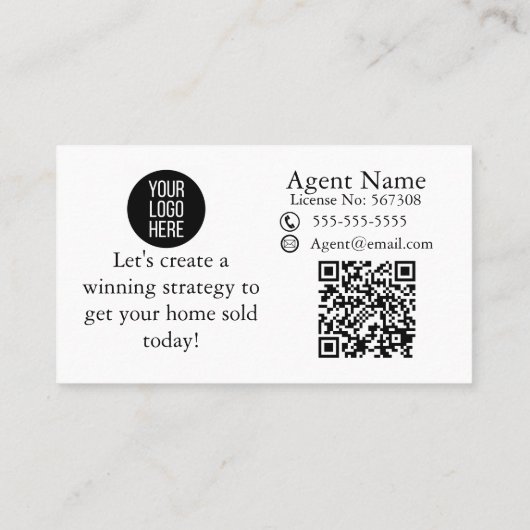 Net verkocht Briefkaart voor de verkoop van onroer Visitekaartje (Achterkant)