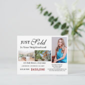 Net verkocht onroerend goed briefkaart (Staand voorkant)