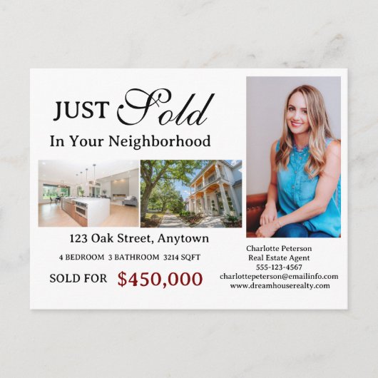 Net verkocht onroerend goed briefkaart (Voorkant)