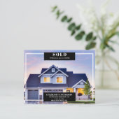 Net verkocht onroerend goed briefkaart (Staand voorkant)