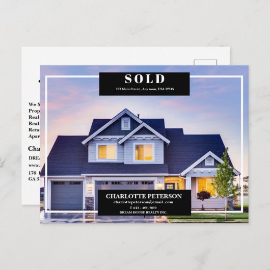 Net verkocht onroerend goed briefkaart (Voorkant / Achterkant)