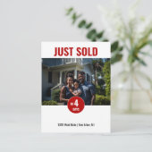 Net verkocht Red Real Estate Marketing Briefkaart (Staand voorkant)
