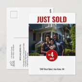 Net verkocht Red Real Estate Marketing Briefkaart (Voorkant / Achterkant)