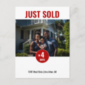 Net verkocht Red Real Estate Marketing Briefkaart (Voorkant)