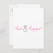 Net Verlobt (Diamanten Verlovingsring) Aankondigingskaart (Voorkant / Achterkant)