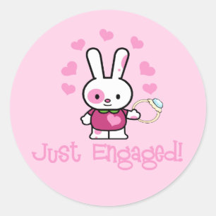 Net verloofd schattig konijn ronde sticker