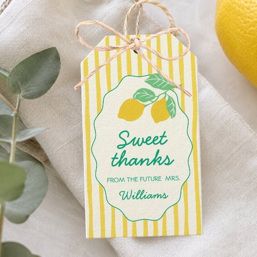 Net Verloving Geel & Groen Bruiloftsfeest Cadeaulabel