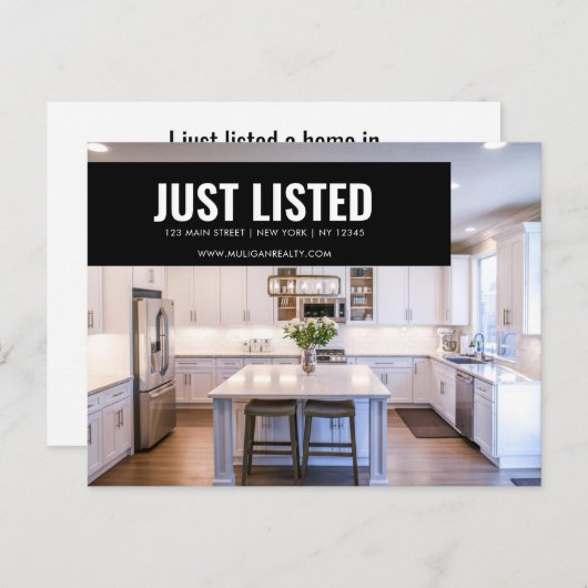 NET VERMELD Elegant Onroerend Goed Briefkaart (Voorkant / Achterkant)