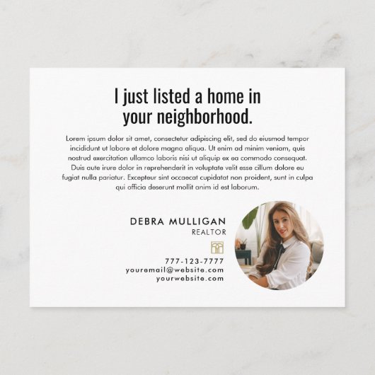 NET VERMELD Elegant  Onroerend Goed Briefkaart (Achterkant)