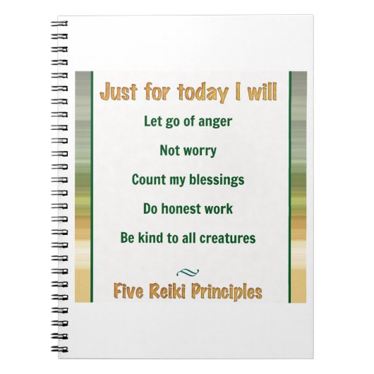 Net voor de huidige Reiki Beginselen Notitieboek (Voorkant)