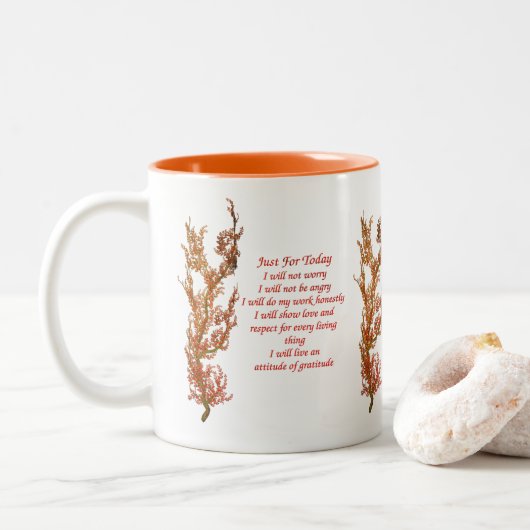 Net voor vandaag het Inspirerend van Reiki Tweekleurige Koffiemok (Met donut)