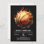 Net Waterverf bewerkbare basketbal verjaardag Kaart (Voorkant)