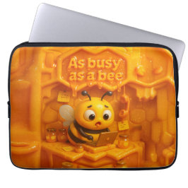 Net zo druk als een bij – schattig productieve bij laptop sleeve