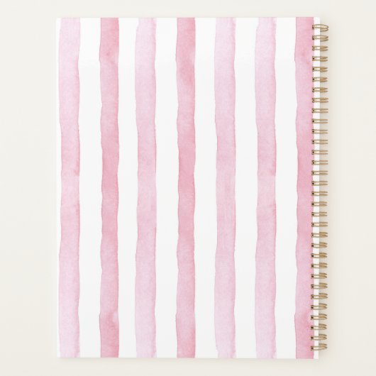 Net zo druk als een moeder Roze en wit gestreept Planner (Achterkant)