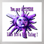 Net zoals de Attitude het Bad Sun Face Poster is (Voorkant)