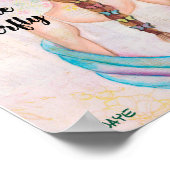 Net zoals de vlinder - Waterverf kunst afdrukken Poster (Hoek)