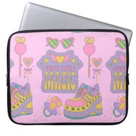net zoals een magisch 90s stijlpatroon laptop sleeve
