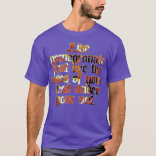 Net zoals granaatappels zijn de zijkanten van je h t-shirt