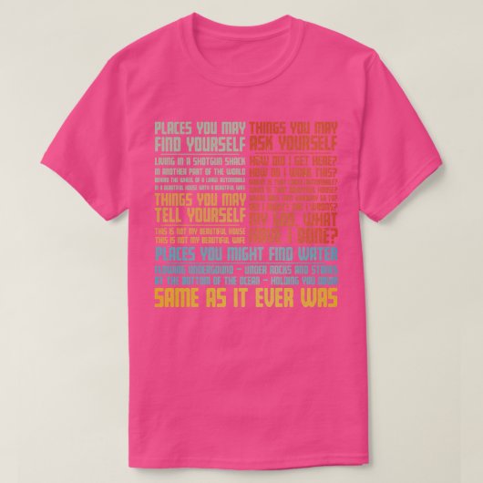 Net zoals het ooit was t-shirt (Design voorkant)