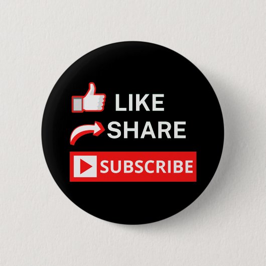 Net zoals je abonnement op Delen Ronde Button 5,7 Cm (Voorkant)