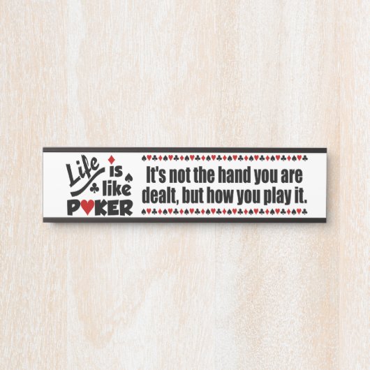 Net zoals poker deurbordje (Voorkant)