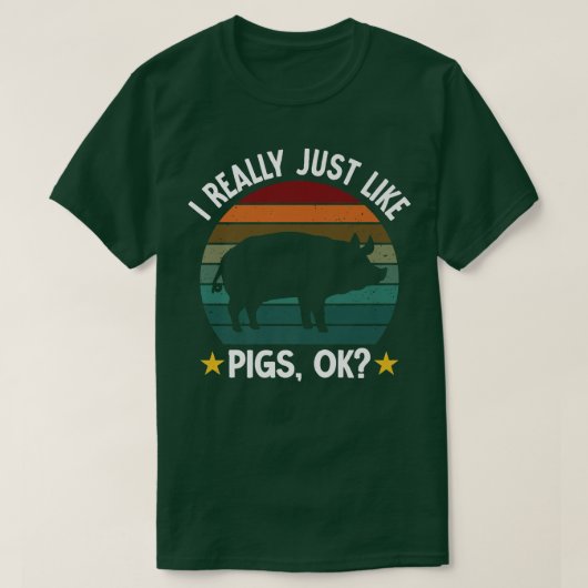 Net zoals varkensstapel Funny Boerderij Farmer Pig T-shirt (Design voorkant)