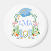 Net Zuidelijk Cowgirl Monogram Afstuderen Magneet (Voorkant)