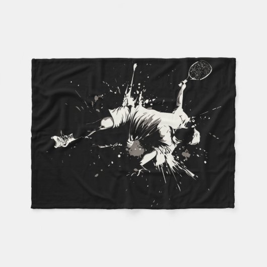 Netall Court Game Paint Splash Dminton Player Boy Fleece Deken (Voorkant (Horizontaal))