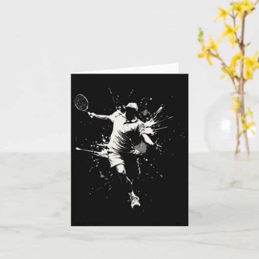 Netall Court Game Paint Splash Dminton Player Boy Kaart (Gele Bloem)