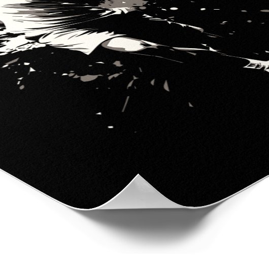 Netall Court Game Paint Splash Dminton Player Boy Poster (Hoek)