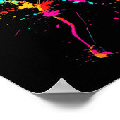 Netall Court Game Paint Splash Dminton Player Girl Poster (Hoek)