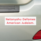Netanyahu lastert het Amerikaanse jodendom Hankame Bumpersticker (Op auto)
