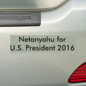 Netanyahu voor President Bumpersticker (Op auto)