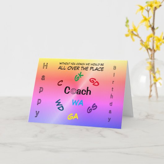 Netbalcoach Verjaardag Kaart (Gele Bloem)
