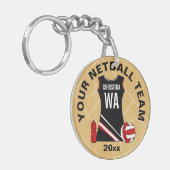  netball acryl sleutelhanger (Voorkant Links)