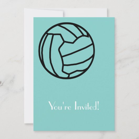Netball Ball Threaded Invitation Kaart (Voorkant)