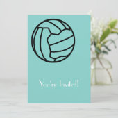 Netball Ball Threaded Invitation Kaart (Staand voorkant)