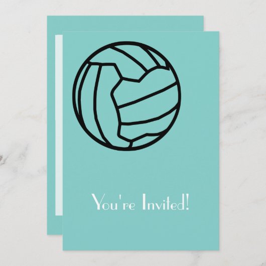 Netball Ball Threaded Invitation Kaart (Voorkant / Achterkant)