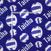 Netball blauw wit naam sport patroon stof (Delen)