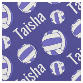 Netball blauw wit naam sport patroon stof
