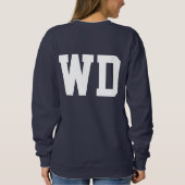 Netball blauw wit uit vleugel verdediger meisje trui (Achterkant)