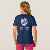 Netball blue white out teamnamen T-Shirt (Achterkant volledig)