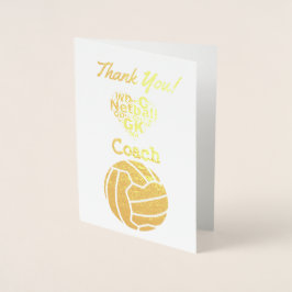 Netball Coach bedankt Gold Folie Kaarten