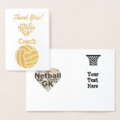 Netball Coach bedankt Gold Folie Kaarten (Display)
