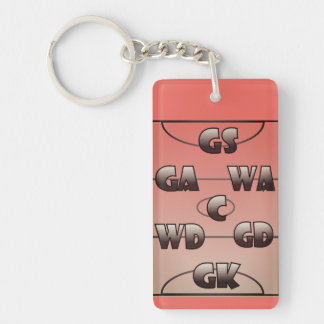 Netball Court and Player Positions Design Sleutelhanger