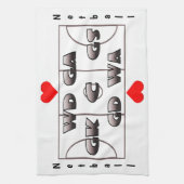 Netball Court en Positions Heart Design Theedoek (Verticaal)