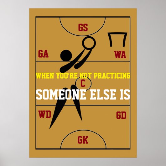 Netball Court Layout en Posities Poster (Voorkant)