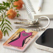 Netball Dress Gepersonaliseerde aangepaste kleur Sleutelhanger (Voorkant Rechts)