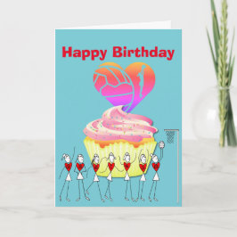 Netball Heart en Posities Happy Birthday Kaart