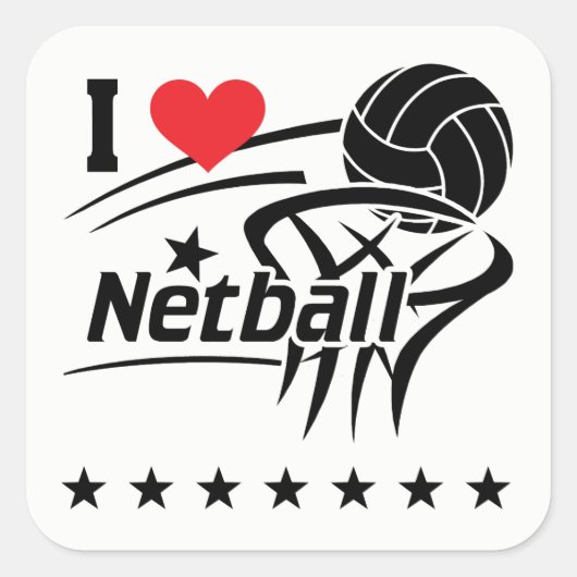 Netball, I Love Netball, Sticker (Voorkant)